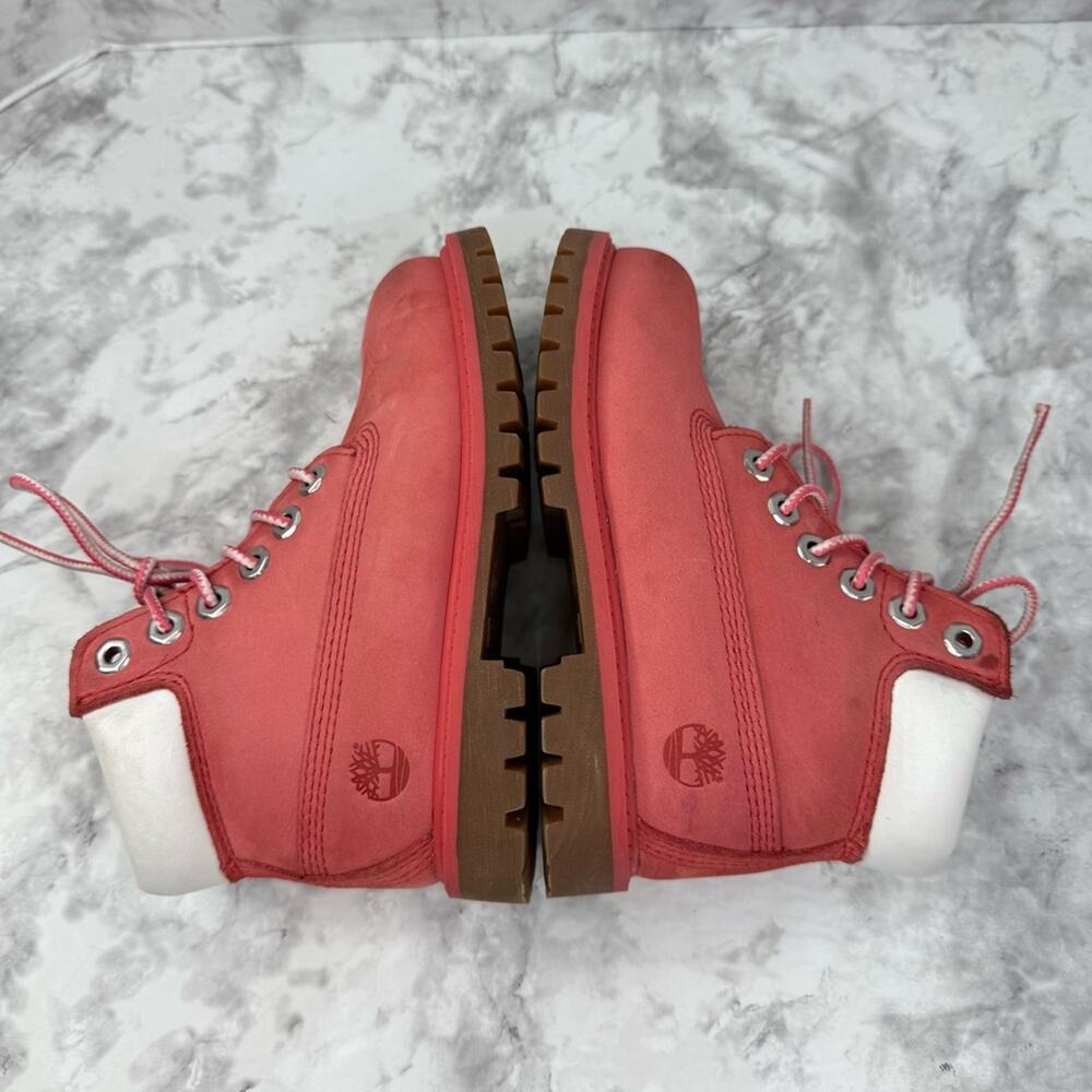 TIMBERLAND Work Boots Girls Toddler Sz 10 Pink “Rose Of Sharon” Waterproof - Picture 6 of 14